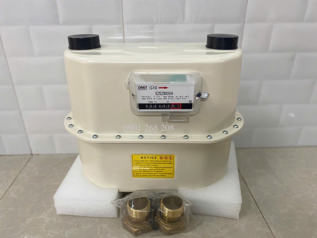 dong ho do luu luong G10 16m3/h Dmit ap suat 1bar